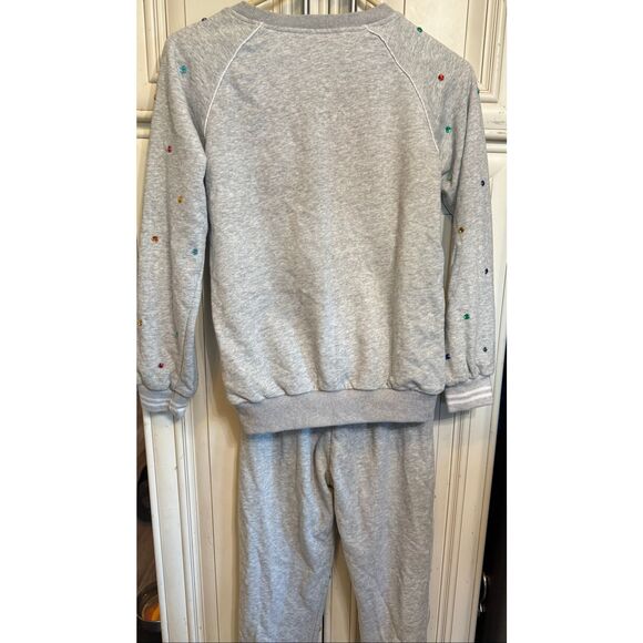 Lola The Boys Girl's Rhinestone Embellished Sweatshirt & Pants Set Gray Size 12 - Picture 12 of 15
